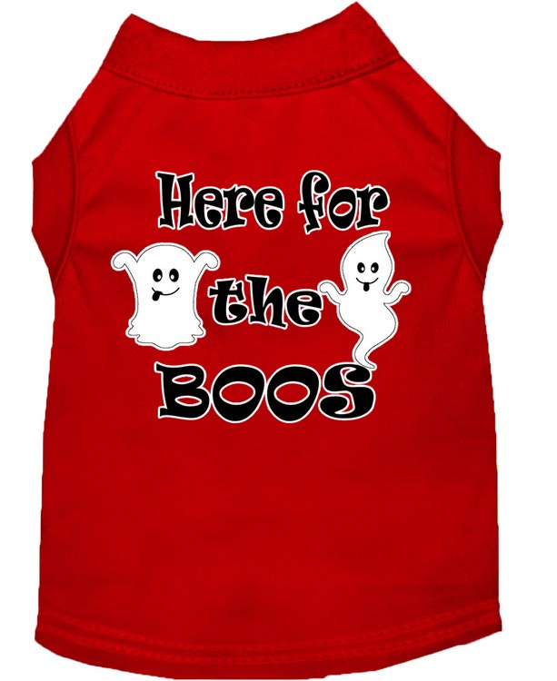 Here for the Boos Screen Print Dog Shirt Red XL